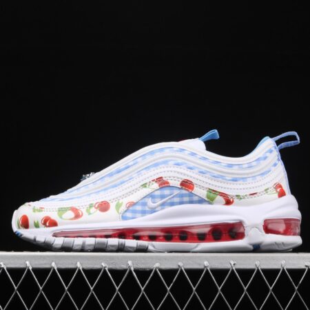 NIKE Air Max 97 summer cherry blue bullet air cushion running shoes CW5806-100