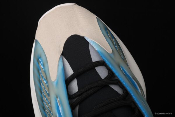 Adidas Yeezy 700V3 Azael G54850 Kanye Coconut 700V3 profiled blue and white luminous running shoes - Image 9