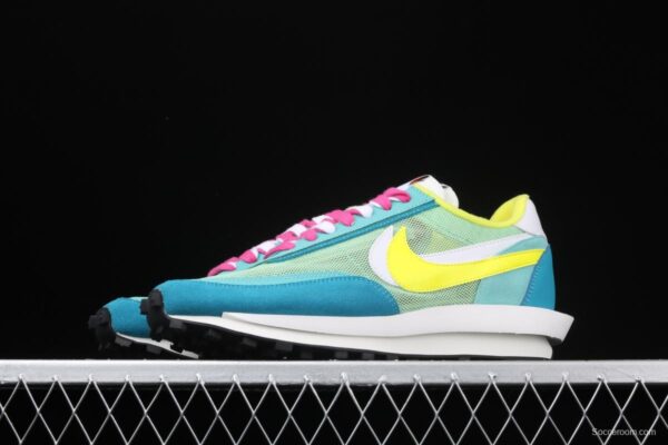 Sacai x NIKE LVD Waffle Daybreak co-signed catwalk style net gauze leather splicing double hook Swoosh running shoes BV0073-600 - Image 11