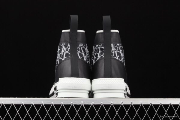 Authentic Dior B23 Oblique High Top Sneakers Dior CD ghosting high upper board shoes 3SH118YJR 063 Black - Image 14
