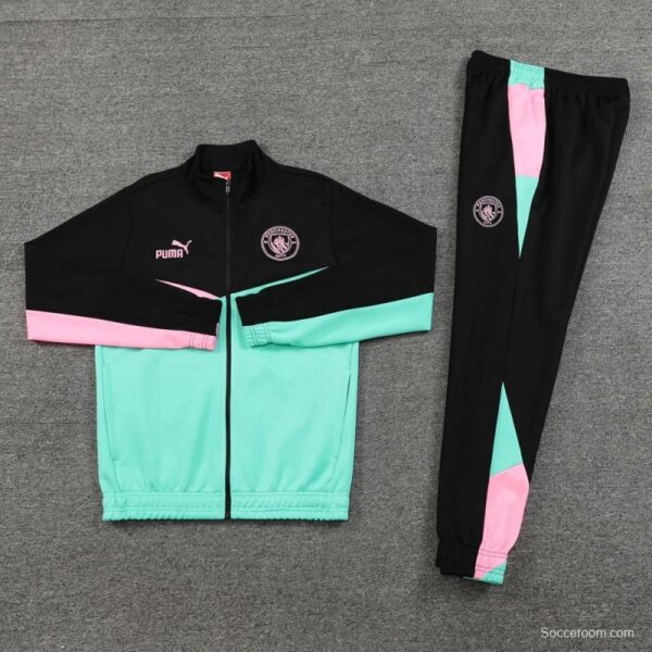 24/25 Manchester City Black/Green Full Zipper Jacket +Long Pants - Image 17