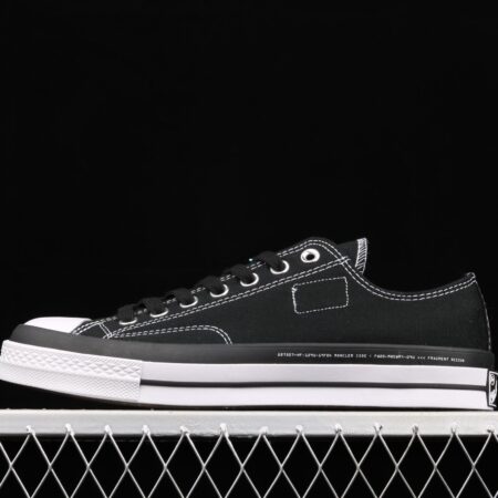 Fragment x Moncler x Converse 1970 S Fujiwara Hiroshi Fujiwara Lightning co-signed Chen Weiting with the same style collision graffiti classic low-top canvas shoes 169069C