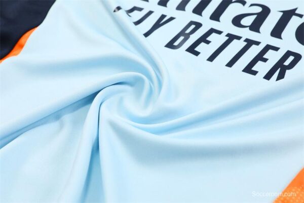 24/25 Real Madrid Light Blue/Orange Half Zipper Jacket+Long Pants - Image 9