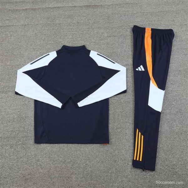 24/25 Real Madrid White/Navy Half Zipper Jacket+Long Pants - Image 13