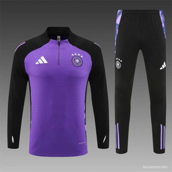 2024 Germany Purple Half Zipper Jacket+Long Pants - Image 18