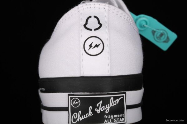 Fragment x Moncler x Converse 1970 S Fujiwara Hiroshi Fujiwara Lightning co-signed Chen Weiting with the same style collision graffiti classic low-top canvas shoes 169070C - Image 6
