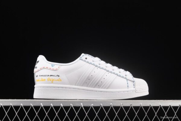 Adidas Originals Superstar GZ3034 shell head child fun graffiti decoration leisure board shoes - Image 15