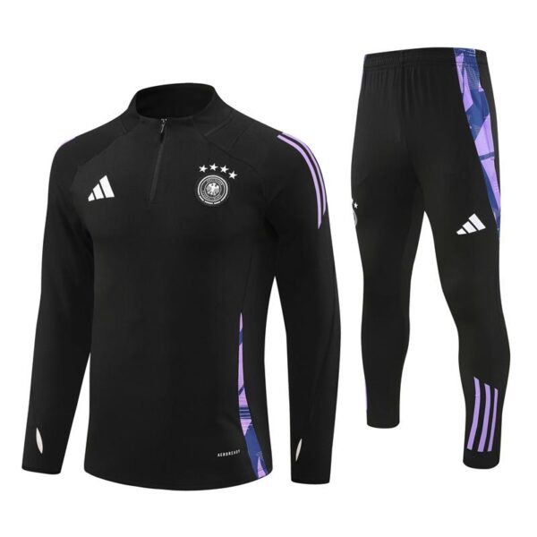 2024 Germany Black Half Zipper Jacket+Long Pants - Image 17