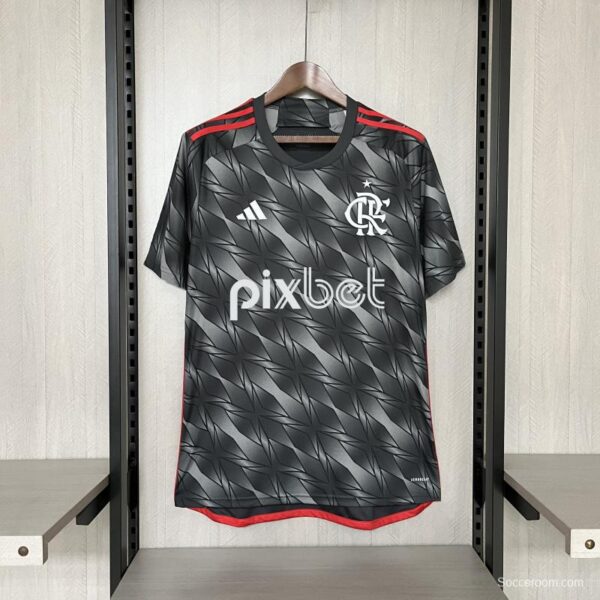24/25 Flamengo Third Black Jersey With Full Sponsor - Image 3