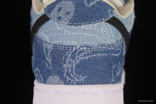 Circlecustom x NIKE DUNK Low co-branded custom cashew denim low-top skateboard shoes BQ6817-168 - Image 6