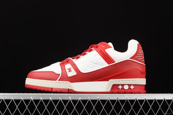 Authentic LV 2021ss early spring fashion catwalk sneakers 410N RED WHITE