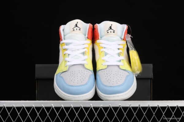 Air Jordan 1 Mid color stitching basketball shoes DJ6908-100 - Image 12