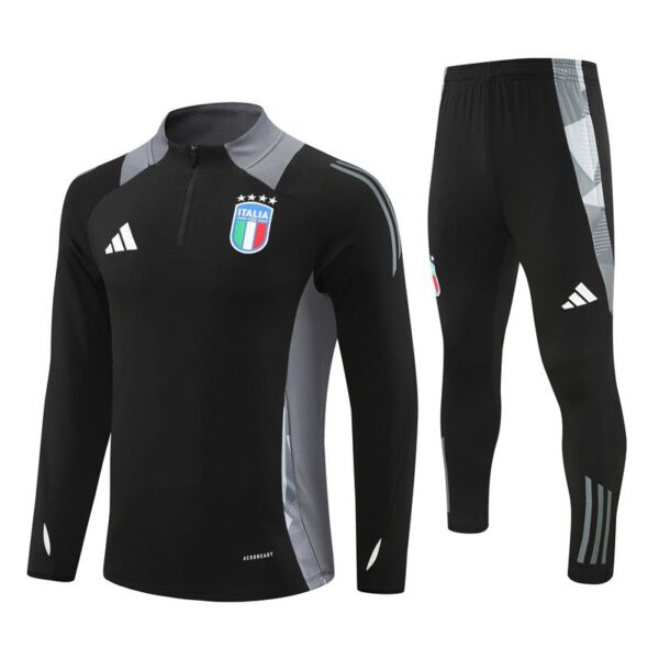 2024 Italy Black Half Zipper Jacket+Long Pants - Image 17