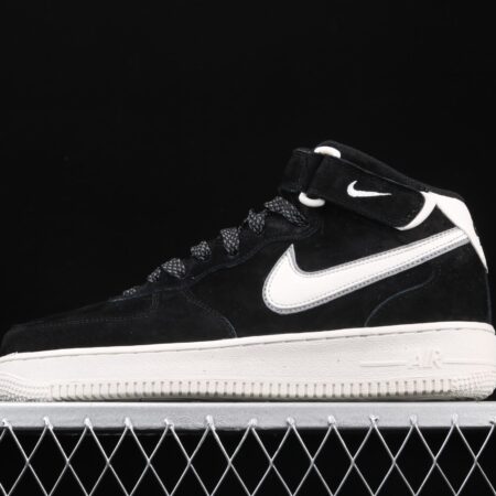 NIKE Air Force 1 Mid'07 3M reflective high top leisure sports board shoes AA1118-009