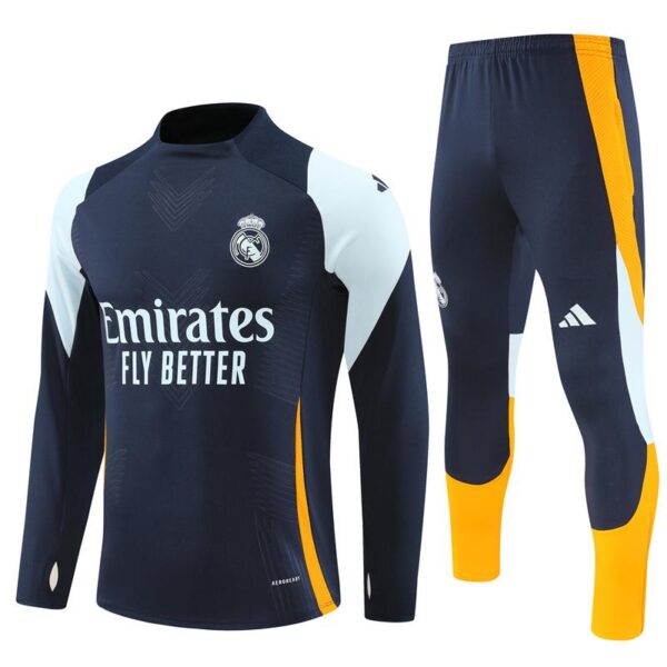 24/25 Real Madrid Navy Half Zipper Jacket+Long Pants - Image 17
