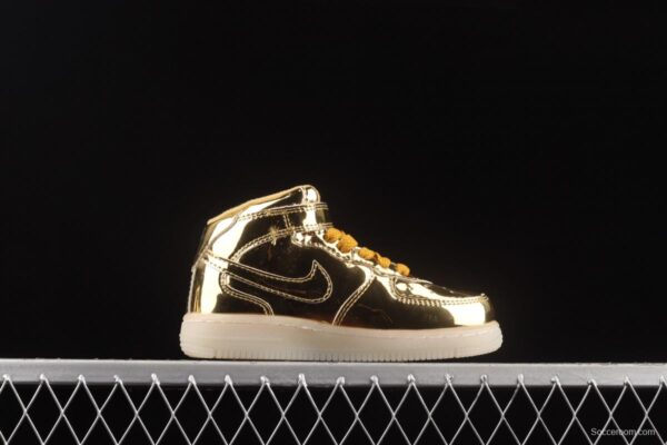 NIKE Air Force 1: 07 Mid WB dazzling ribbon lamp state size Kids 314197-8100 - Image 15