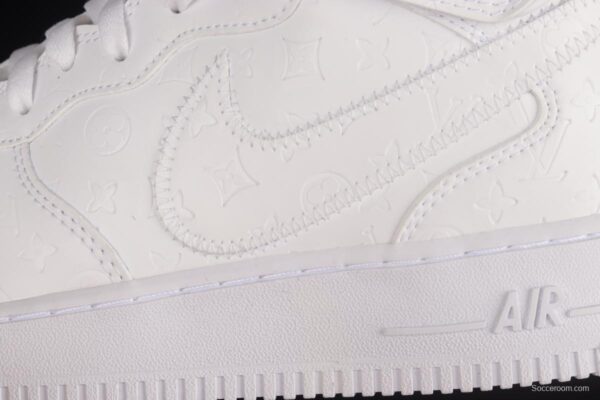 LV x NIKE Air Force 1'07 Mid co-branded custom mid-top casual sneakers CQ2319-100 - Image 7