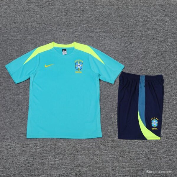 2024 Brazil Blue Short Sleeve Jersey+Shorts - Image 4