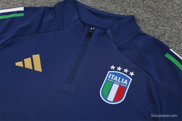 2024 Italy Navy Half Zipper Jacket+Long Pants - Image 11