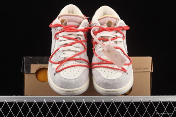 OFF-White x NIKE DUNK Low 12 of 50 OW suede SB buckle rebound fashion casual board shoes DJ0950-118 - Image 13