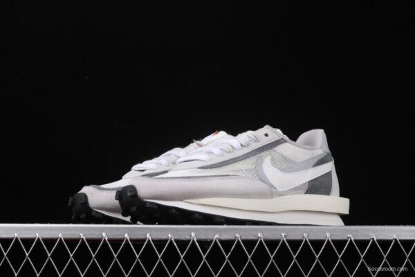 Sacai x NIKE LVD Waffle Daybreak co-signed catwalk style net gauze leather splicing double hook Swoosh running shoes BV0073-100 - Image 11
