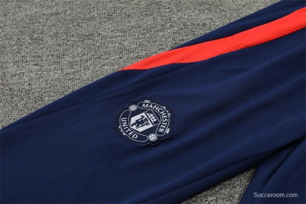 24/25 Kids Manchester United Navy Half Zipper Jacket+Long Pants - Image 6