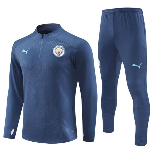 24/25 Manchester City Navy Half Zipper Jacket+Long Pants - Image 15
