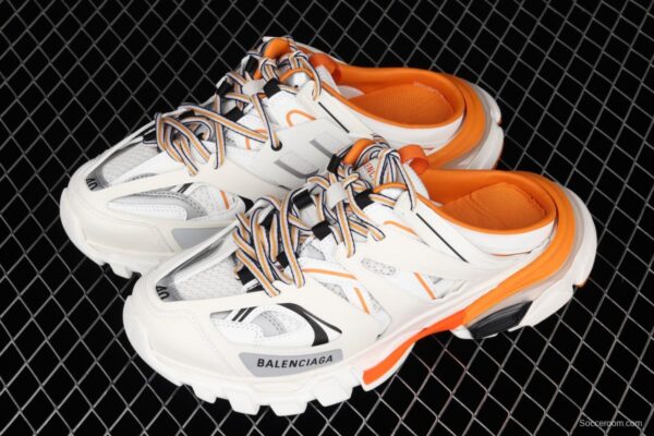 Balenciaga Sneaker Tess s.Gomma MAILLE WHITE/ORANGE 2021ss 3.0 three-generation outdoor concept shoes semi-drag W3CP59059 - Image 9
