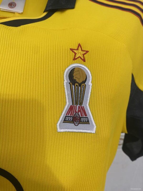 Retro 99/00 AC Milan Away Yellow Jersey - Image 4
