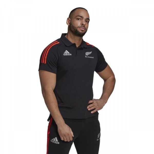 All Blacks 2021 Men's Primeblue Black Polo - Image 3