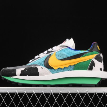 Ben & Jerry's x Sacai x NIKE LVD Waffle Daybreak co-signed catwalk style double hook Swoosh running shoes CN8899-006