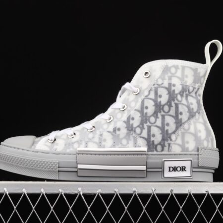 Authentic Dior B23 Oblique High Top Sneakers Dior CD ghosting high upper board shoes 3SH118YJR 063 White/Black