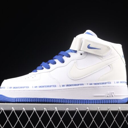 NIKE Air Force 1x 07 Mid x Uniterrupted white and blue graffiti James co-signed the same 3M reflective medium side leisure sports board shoes CT1206-600