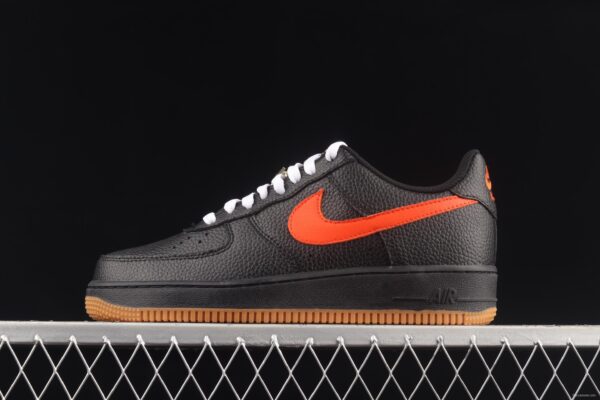 NIKE Air Force 1y07 Low raw rubber black and red litchi pattern low-top casual board shoes AA4082-001