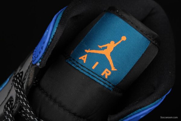 Air Jordan 1 Mid lacquered leather black blueberry Zhongbang basketball shoes 554725-440 - Image 8