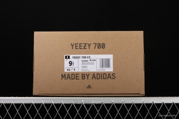 Adidas Yeezy 700V3 Azael G54850 Kanye Coconut 700V3 profiled blue and white luminous running shoes - Image 11