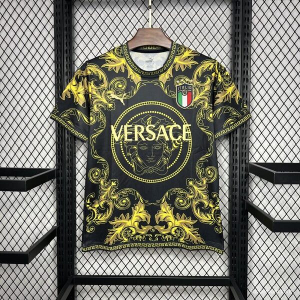 2024 Italy x Versace Gold/Black Special Jersey - Image 3