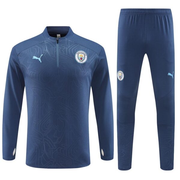 24/25 Manchester City Navy Half Zipper Jacket+Long Pants - Image 17