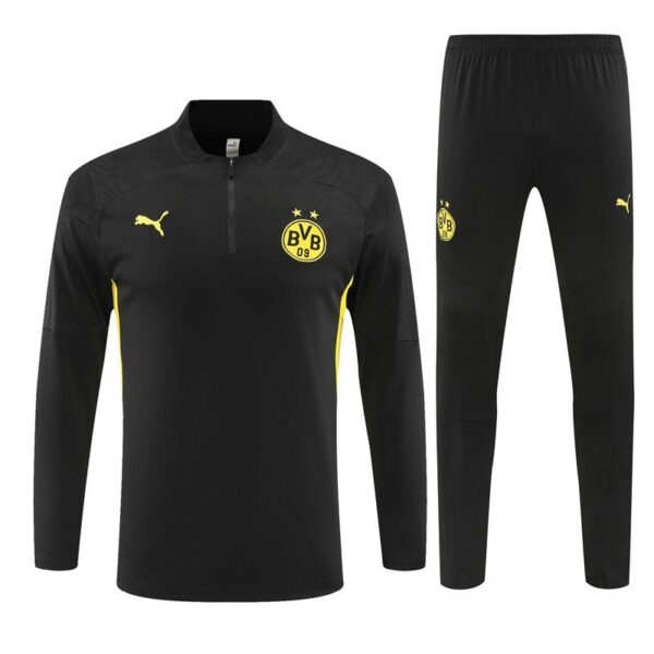 24/25 Borussia Dortmund Black Half Zipper Jacket+Long Pants - Image 19