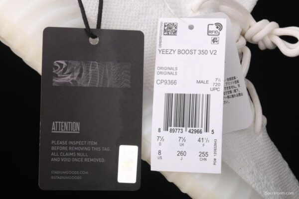 Adidas Yeezy 350V2 All White Real Boost Basf das coconut 350 second generation CP9366 fluorescent white BASF popcorn - Image 2