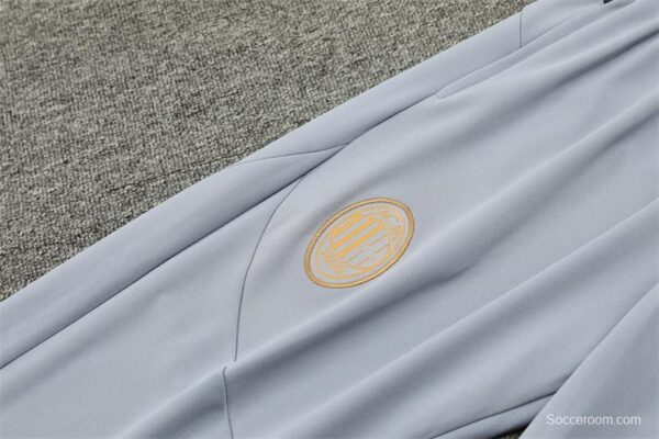 24/25 AC Milan Grey Half Zipper Jacket+Long Pants - Image 7
