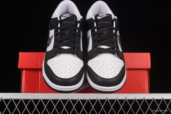NIKE SB DUNK Low Black Paisley Black and White Panda Cashew Flower SB Buckle Shredded Backboard Fashion Casual Sneakers DH4401-100 - Image 12