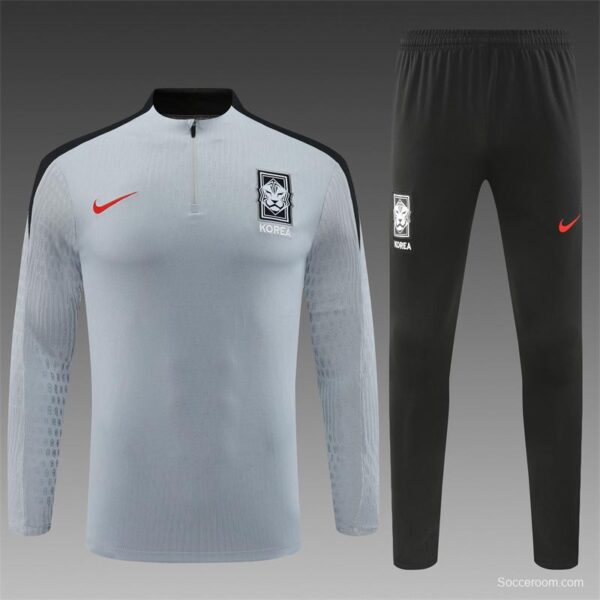 2024 South Korea Grey Half Zipper Jacket+Long Pants - Image 16