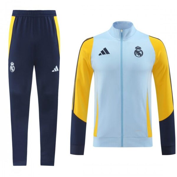 24/25 Real Madrid Light Blue/Yellow Full Zipper Jacket +Long Pants - Image 23