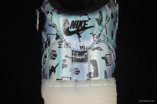NIKE Air Force 1: 07 Mid WB dazzling ribbon lamp state size Kids 314197-8800 - Image 6