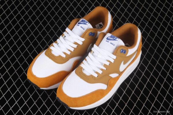 NIKE Air Max 1 yellow and white half-palm air cushion retro running shoes 908366-700 - Image 10