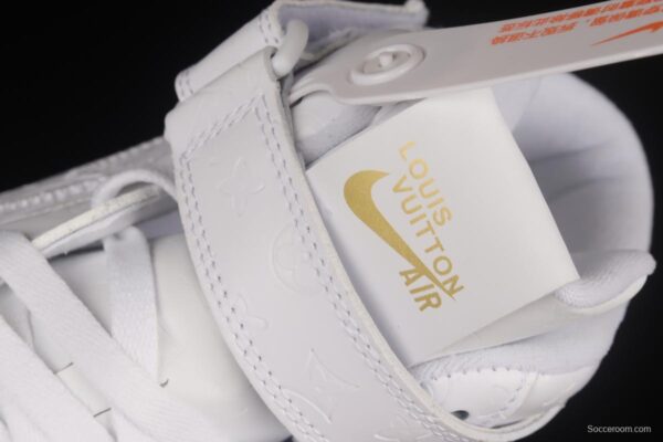 LV x NIKE Air Force 1'07 Mid co-branded custom mid-top casual sneakers CQ2319-100 - Image 8