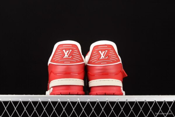 Authentic LV 2021ss early spring fashion catwalk sneakers 410N RED WHITE - Image 14