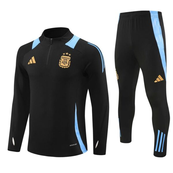 2024 Argentina Black Half Zipper Jacket+Long Pants - Image 17