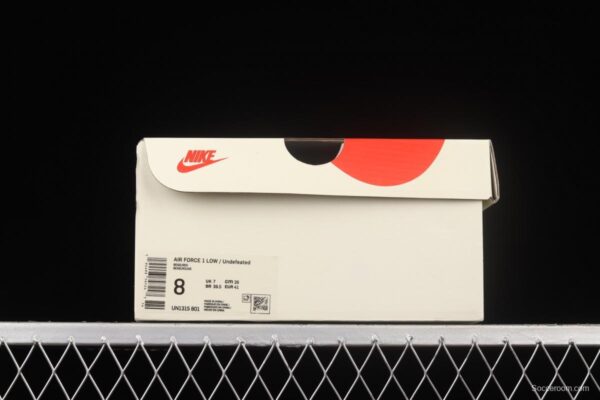 Undefeated x NIKE Air Force 1o07 Low low-top casual board shoes UN1315-801co-branded in white and red - Image 11